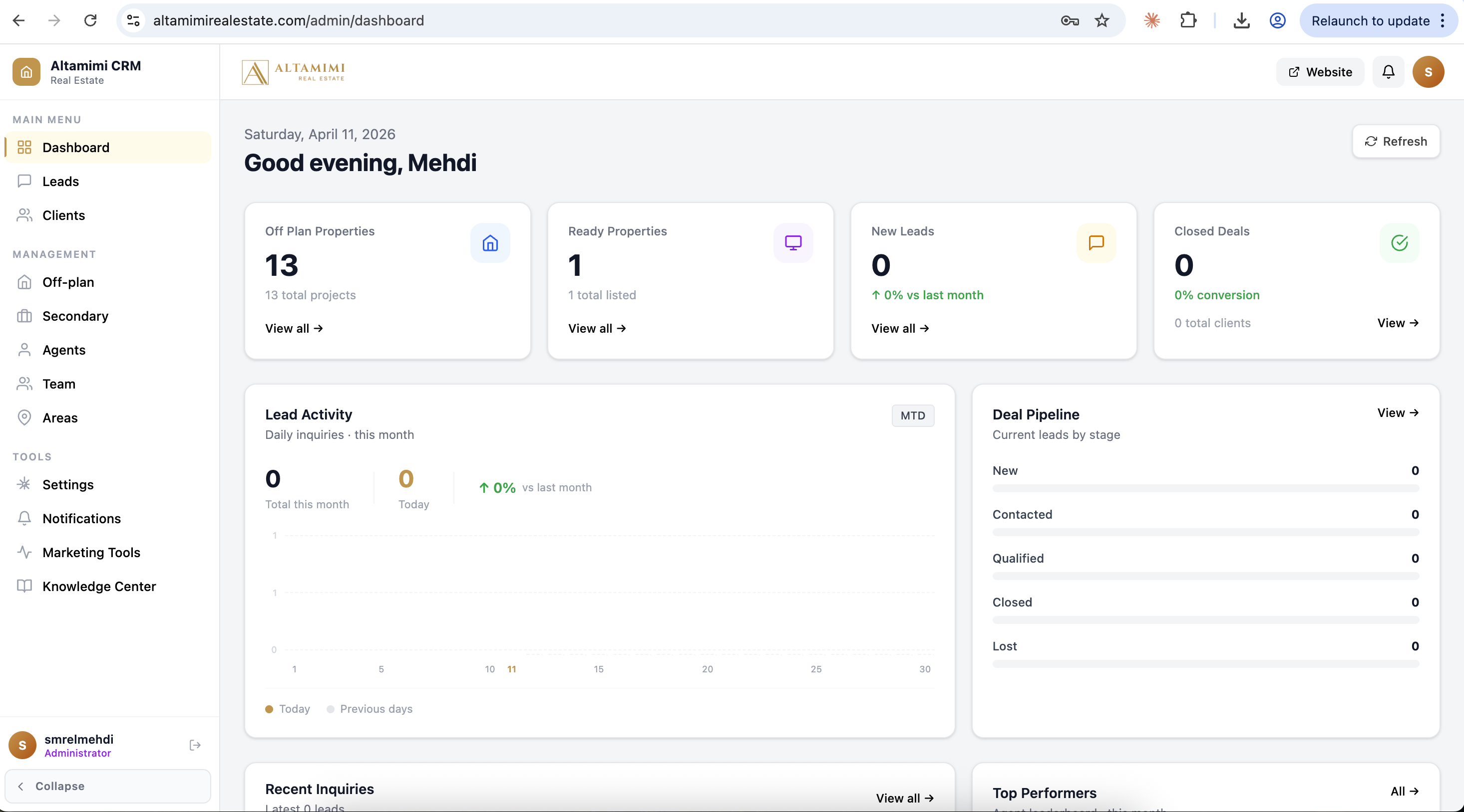 CRM Dashboard